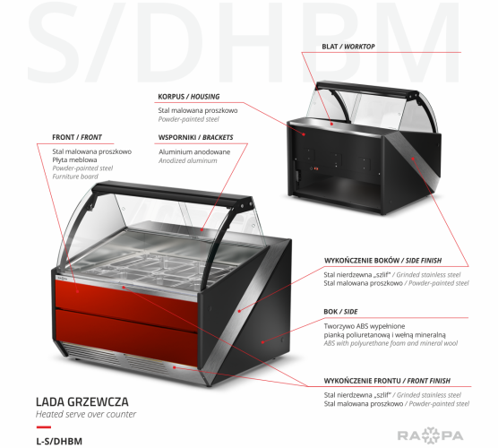 Lada grzewcza RAPA  L-S DHBM  wolnostojąca